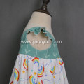 Rainbow cotton knit fabric baby girl dresses